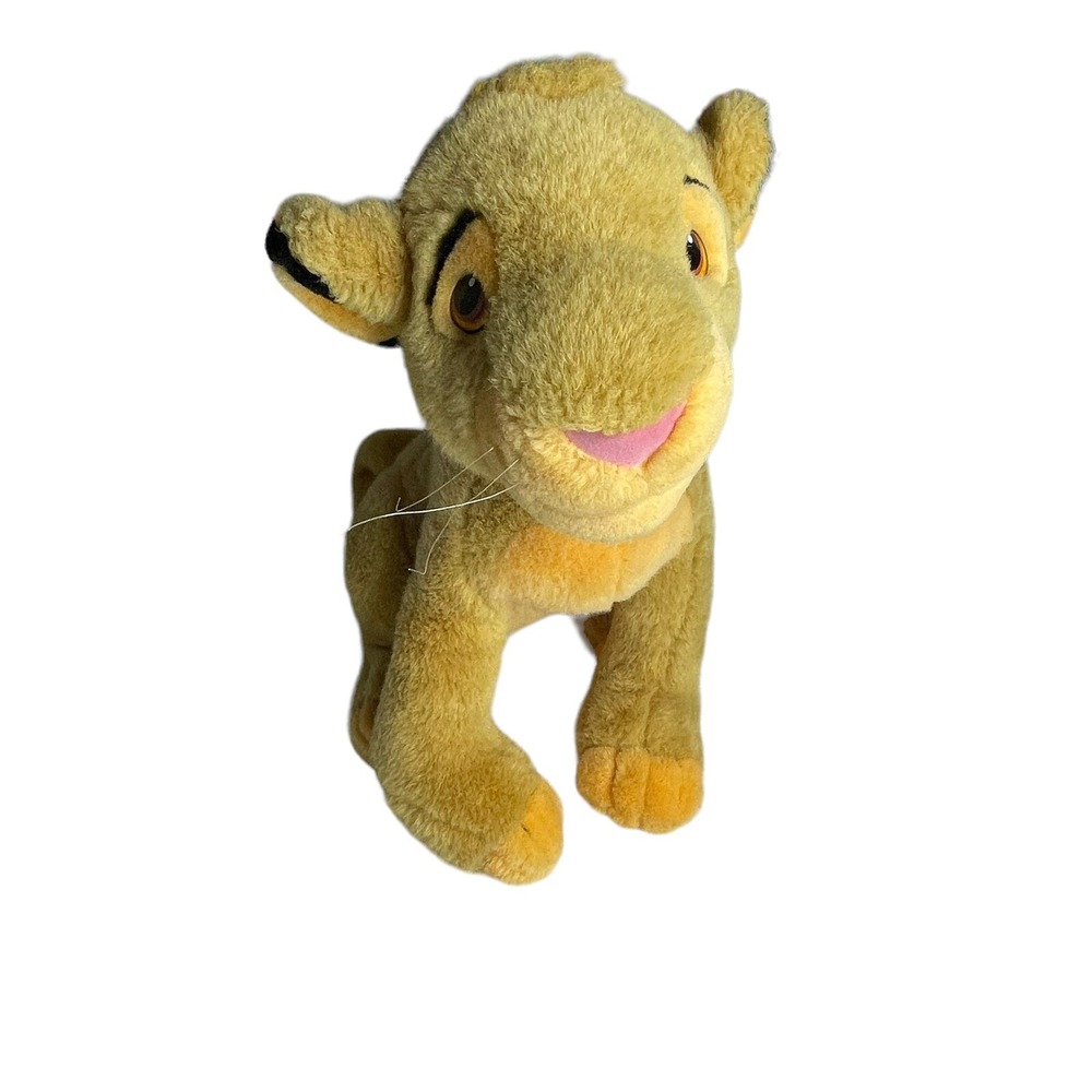 DISNEY‎ LION KING Vintage Young Simba Sitting 14" Plush Disney parks Pre-owned!